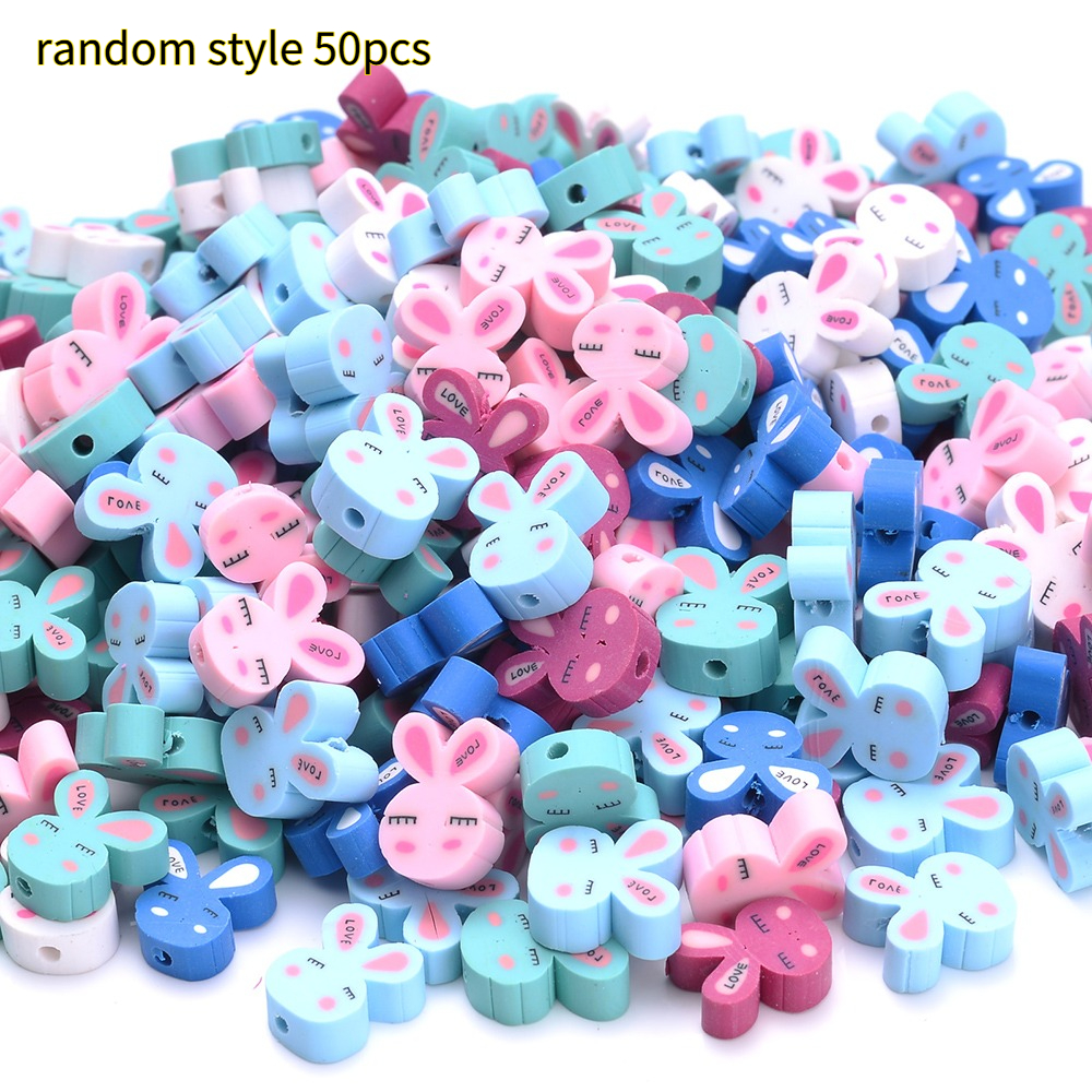 50pcs Random Animal Series Ceramic Beads for Jewelry Making