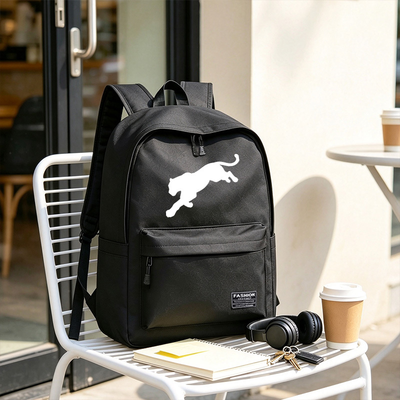 TEMU 1 pièce Sac à dos décontracté imprimé silhouette de , Sac à dos grande , Sac à dos professionnel, Sac à dos de voyage, tous avec bretelles