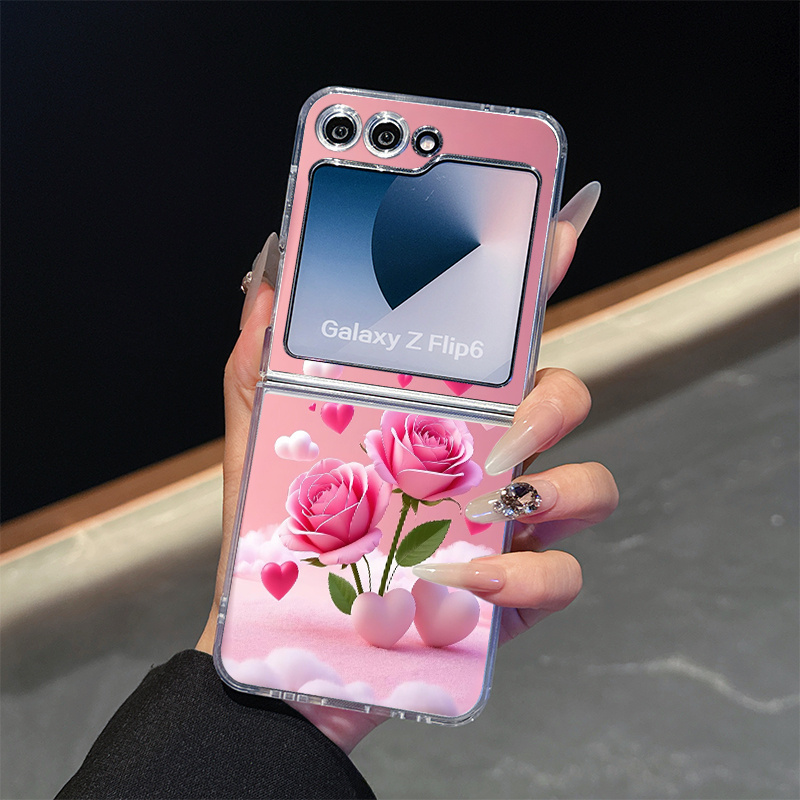 TEMU Phone Case - 1pc, , Rose, Etc. 2d Pattern Phone Case, Suitable For , Motorola Folding Phone Case, And Other Flip Lens Protection Cases, Suitable