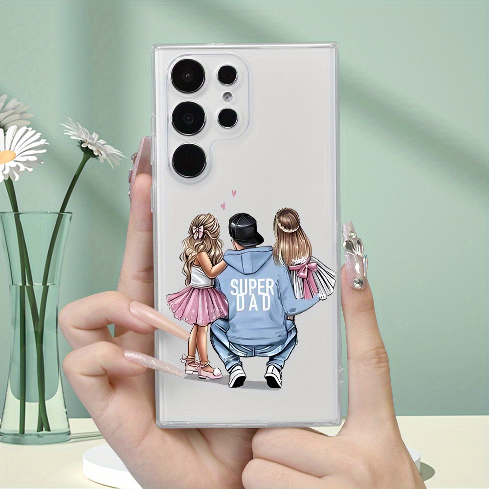 TEMU Phone Case: Fashionable And Minimalist Family Pattern Trendy Transparent Drop-proof Phone Case With Comfortable Grip For Galaxy