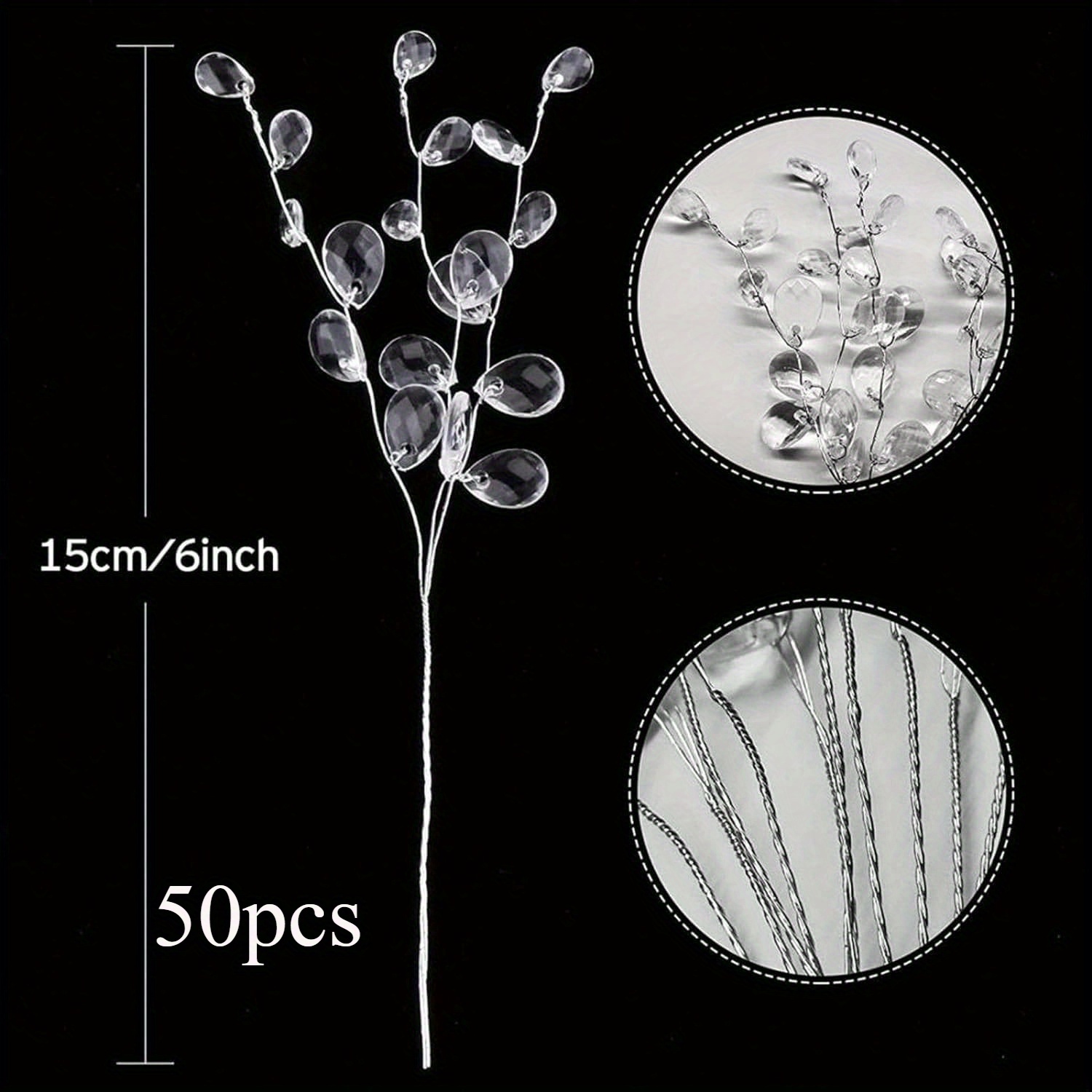 TEMU 50 Artificial Flowers - Crystal Flowers, Fake Plants, Household Items, Restaurant Items, Living Room Items, Outdoor Garden Decorations, Flower