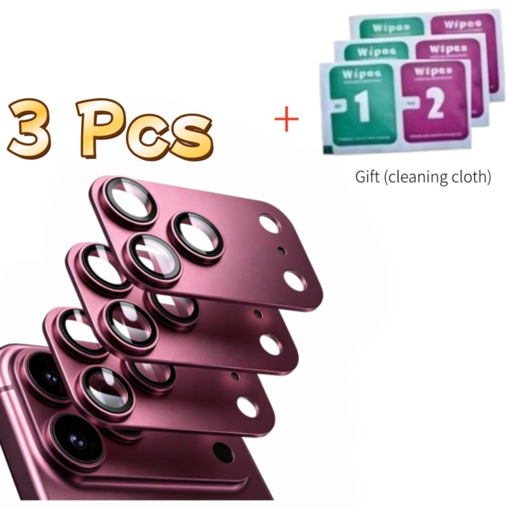 TEMU Juego de 3 protectores de lente, elegante película de de aleación de aluminio para lente de cámara trasera de teléfono, compatible con serie de