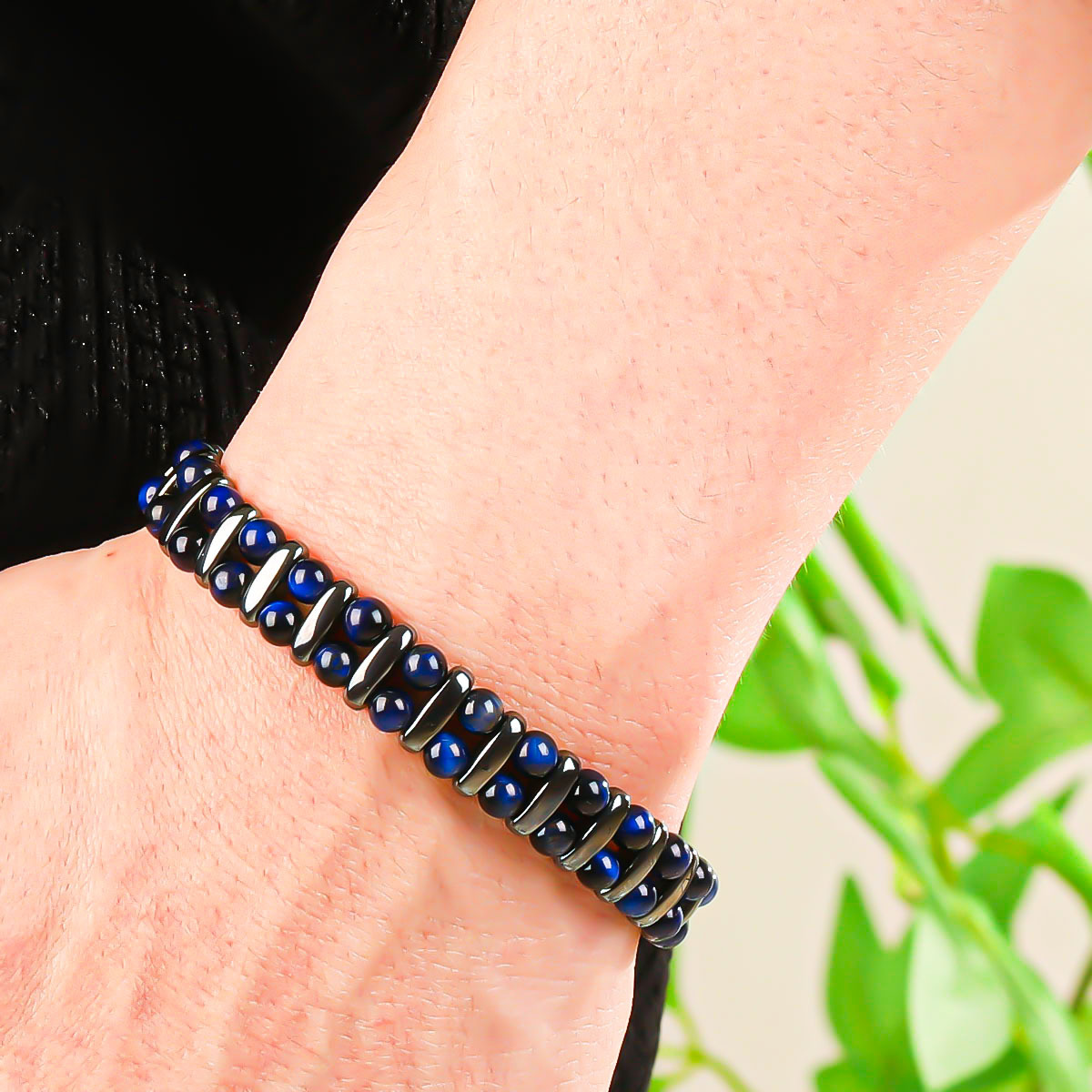 Unisex Natural Stone Handwoven Tiger's Eye Bracelet