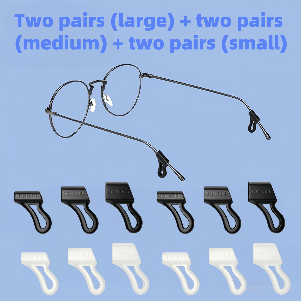 TEMU Set Of 6 Pairs (12pcs) Silicone Anti-slip Eyeglass Ear Hooks - Highly Elastic, Comfortable Temple Protectors; Universal, Secure Ear Hooks;