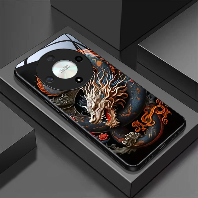 TEMU Phone Case: Suitable X9a/x9b/x9d/x7d Tempered Glass Shell, Dragon, Chinese Texture, Couple Style For Men And Women, Fashion Protective Cover