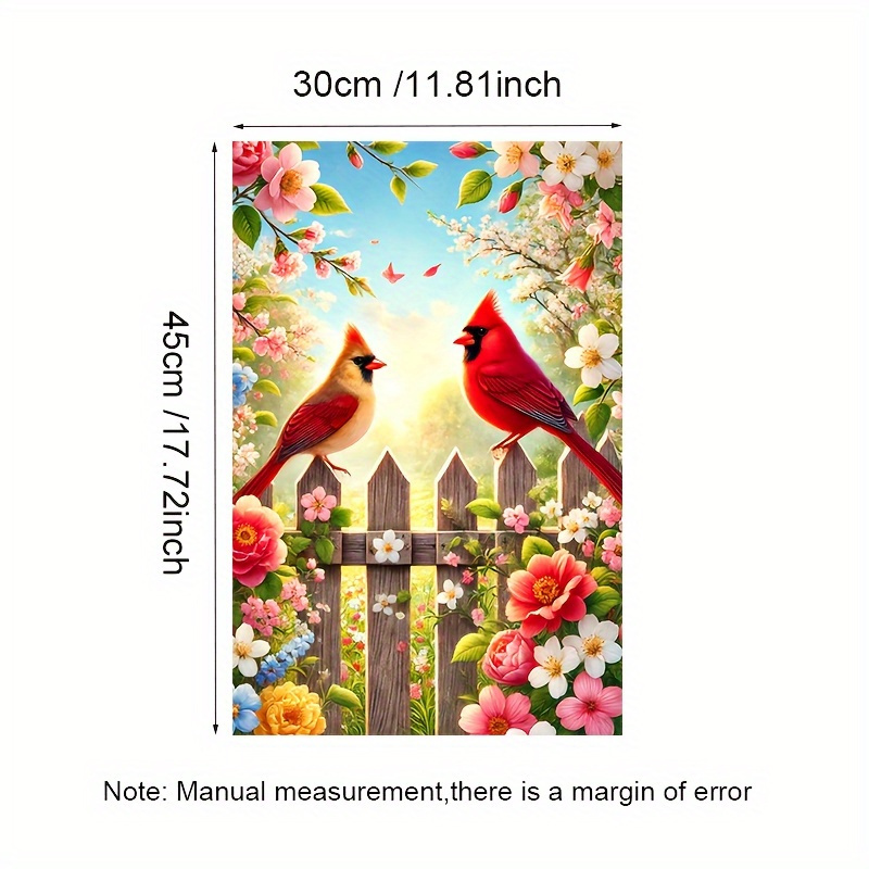 TEMU 1pc Vibrant Spring Garden Flag Double-sided Polyester, 11.81x 17.72inch, Welcome Theme, Featuring Colorful Flowers And , Perfect For Outdoor