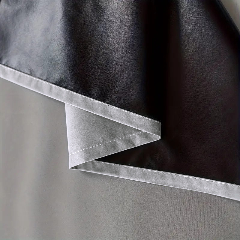 два штора-теплоизолятора, 100% светонепроницаемые, шумопоглощающие, солнцезащитные шторы, затемняющие комнату, из однотонного полиэстера с подкладкой с покрытием, легкие, с верхним отверстием для подвешивания, в современном романтическом минималистичном стиле Детали 17