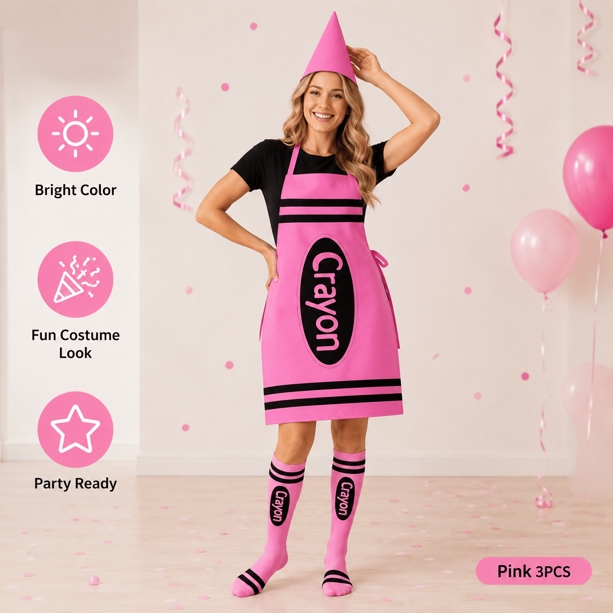 3pcs Crayon-Themed Costume Additions Kit