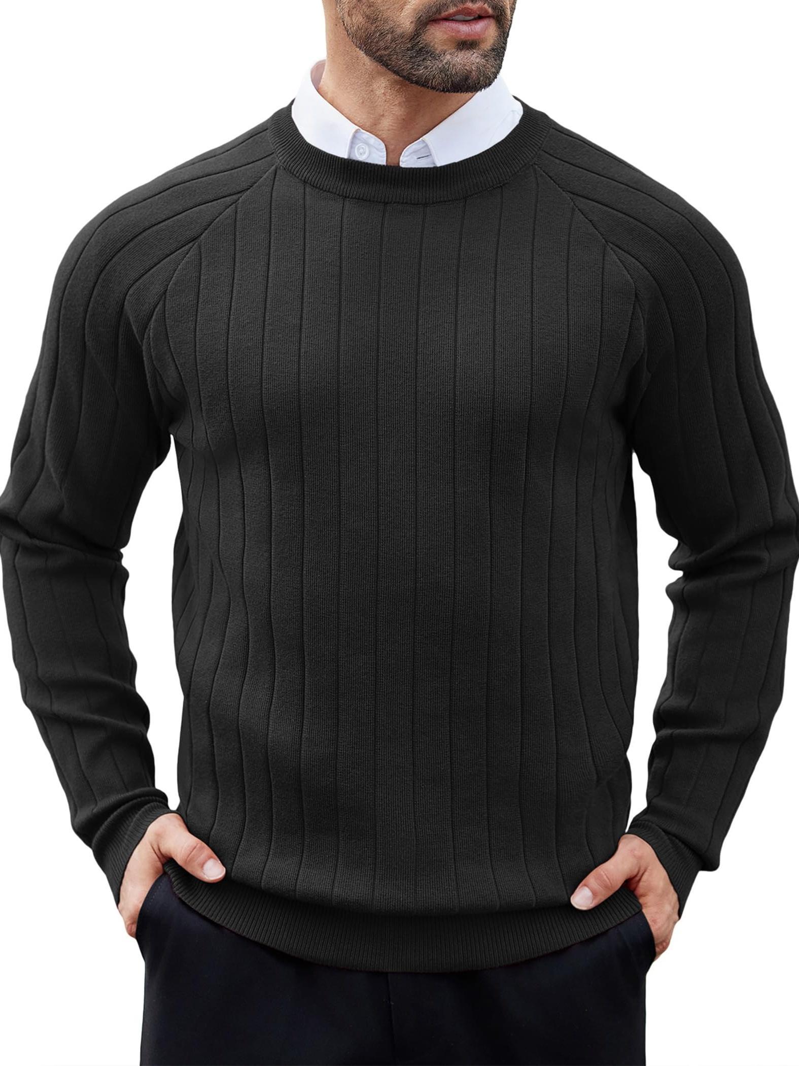 men dress sweater long sleeve crew neck sweater - Temu