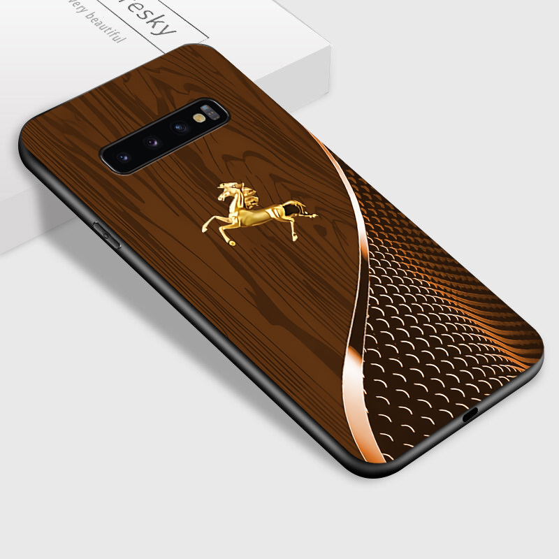 TEMU For Galaxy S10 Plus S10e Phone Case, Stylish Grain And Pattern Glossy Glass Casing Back Cover Gift