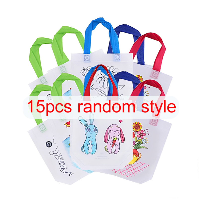 E-shop 15-tlg. Schuh-Aufbewahrungsbeutel, wiederverwendbare Tragetasche, Vliesstoff, beidseitiges Muster, Nachhilfetasche, Aufbewahrungsbeutel für