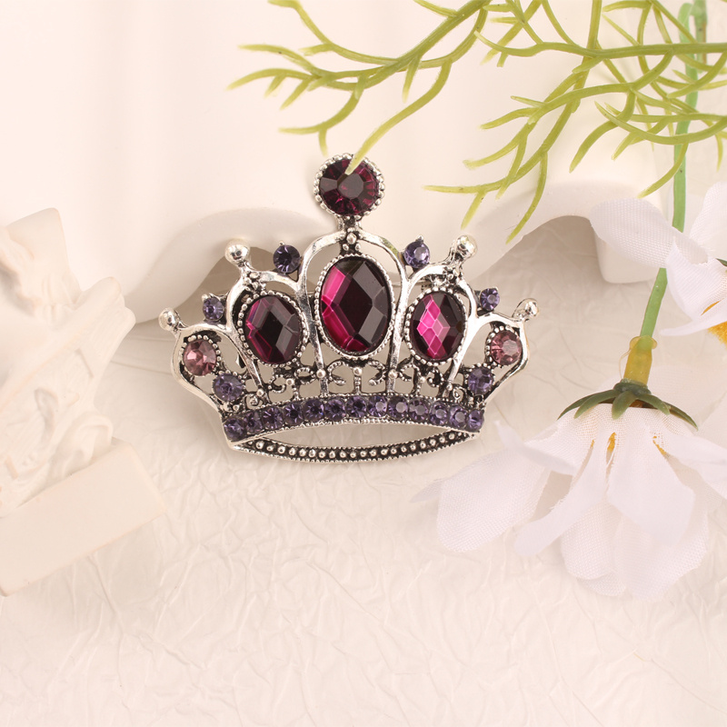TEMU 1pc Water Diamond Retro Crown Enamel Jewelry Women's Brooch And Pin Clothing Decoration Sweater Coat Dress Backpack Additions Women's Gift