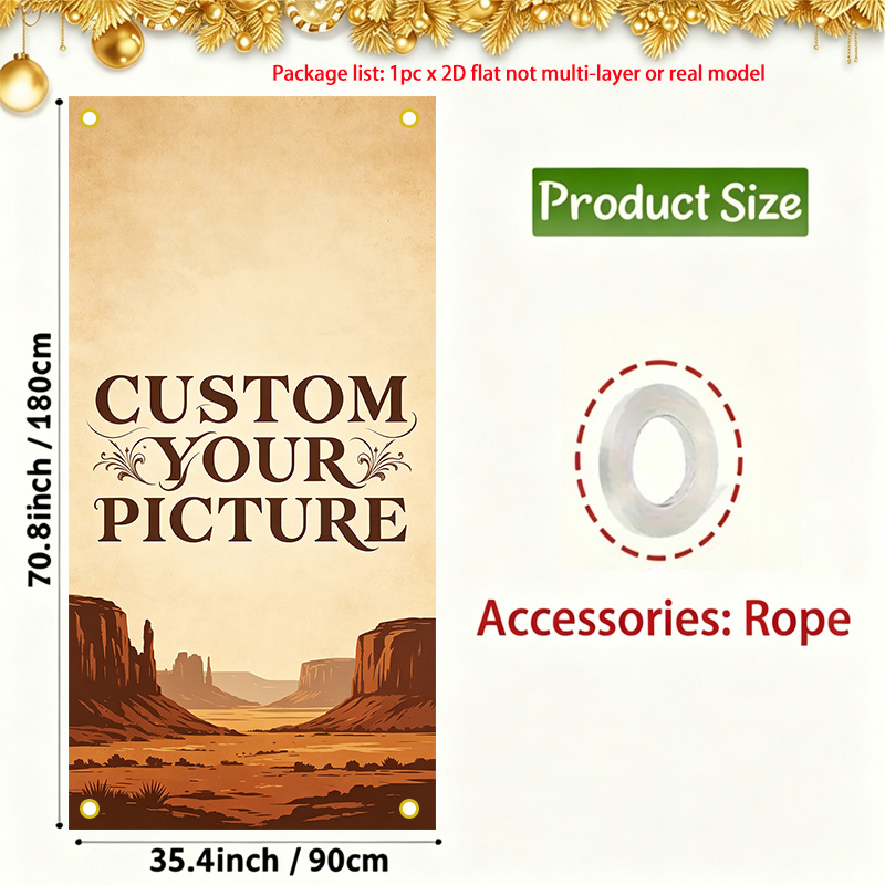 TEMU 2d Flat - 2d Flat - 2d Flat Surface, 1pc Custom Banner, Custom Full Theme Large Format Textile Mural, For Events, Wedding, Party, Coming-of-age,