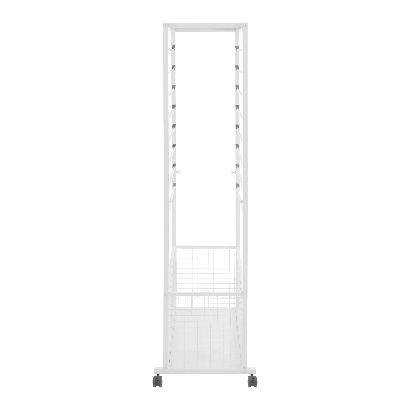 1pc Ribbon Holder Organizer Rack, White Iron Double-sided Ribbon Storage Holder On Wheel, 16-tier Design(double-sided), For Flower Shops, Craft Rooms, , Scarf Shops Deinungen