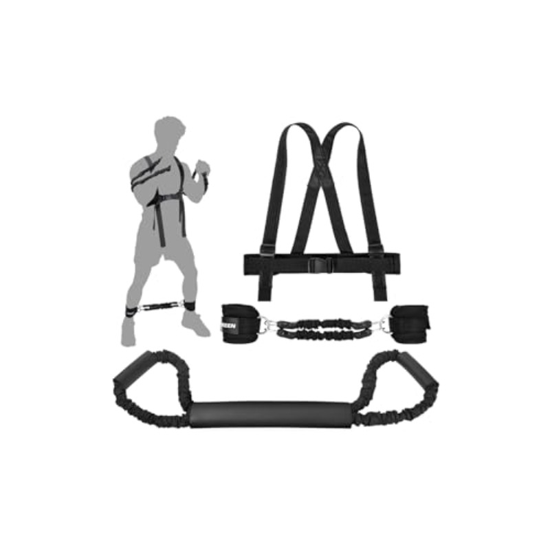 Hikeen Pro Boxing Resistance Bands to Reduce FrictionUpgraded Comfort Adjustable Vest Shadow Boxing Resistance Bands Full Body Fitn Workout to Enhance Explosive Power Speed and Agility, Speed And Agility Training, Explosive Power Training