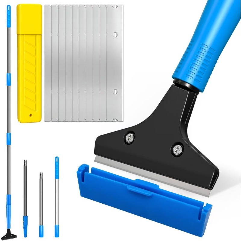 51 Inch Heavy-Duty Floor Scraper Tool with 10 Repl...