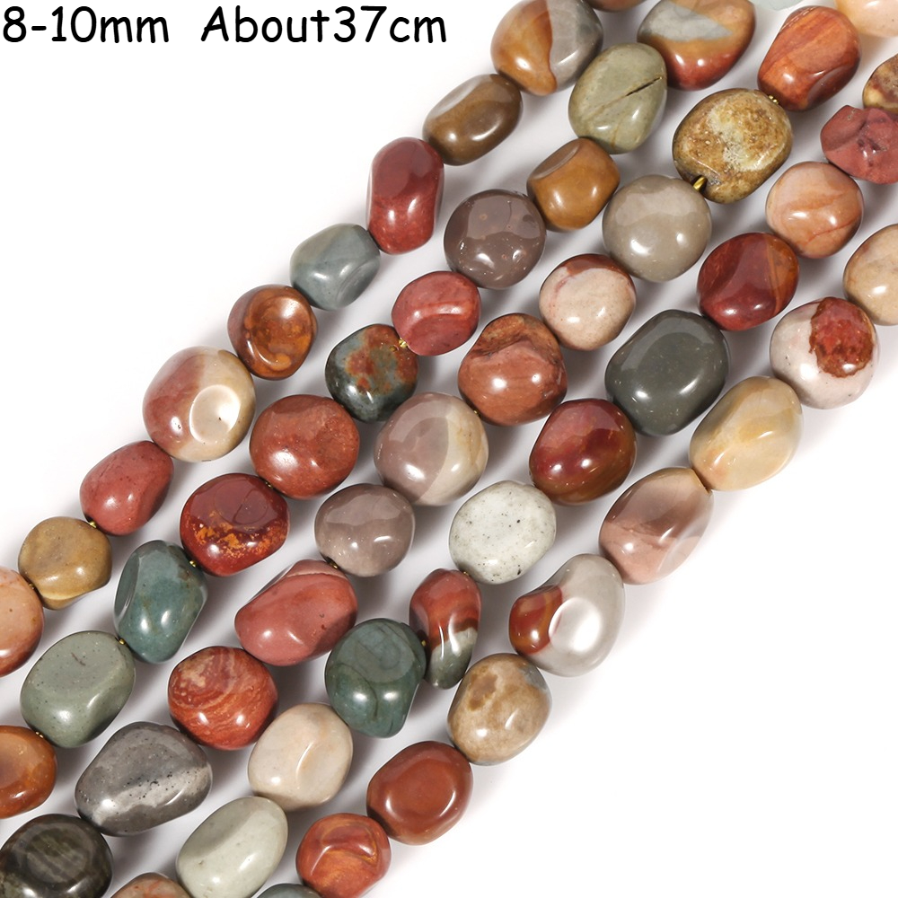 TEMU Beads & Bead Assortments 1 Strand Irregular Picasso Jasper For Jewelry Making Diy Necklace Bracelet Decorative Material About 37cm 8-10mm Beads