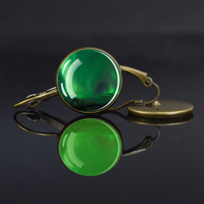 Luminous Northern Lights Romantic Bronze Earrings, Gift for Her