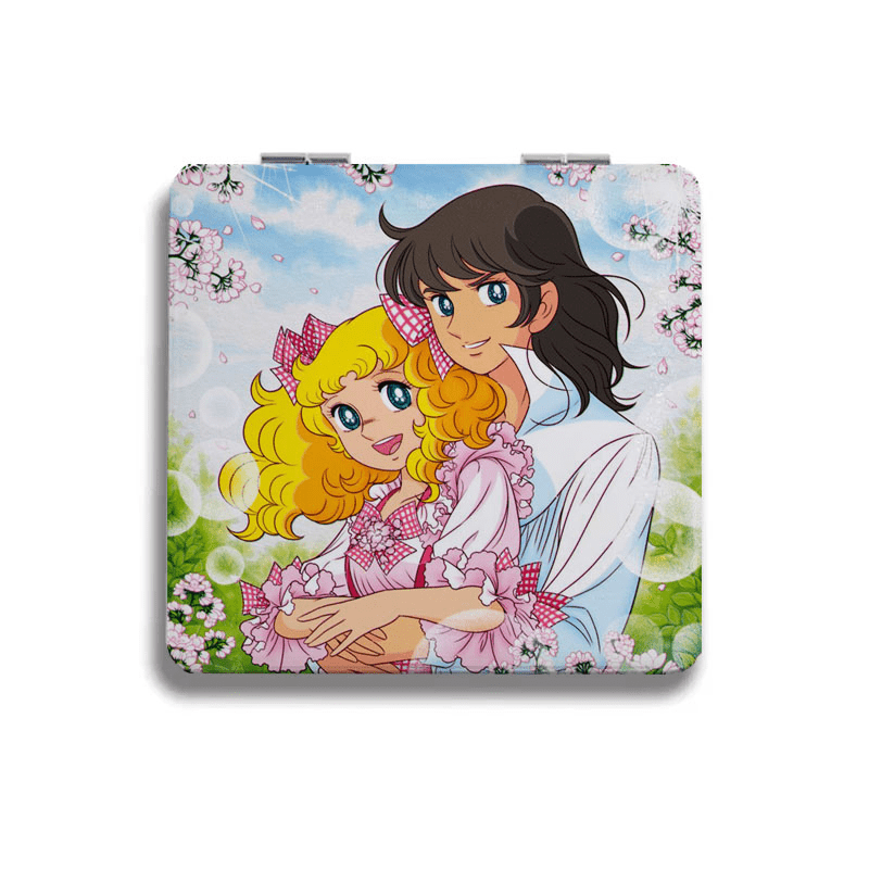 TEMU 春テーマのかわいいアニメ風親友用化粧鏡、フでなドル記号柄の携帯用お直し鏡、高さ調節可能な卓上コンパクトミラー、使いやすい手持ち化粧鏡、あらゆるシーンに対応