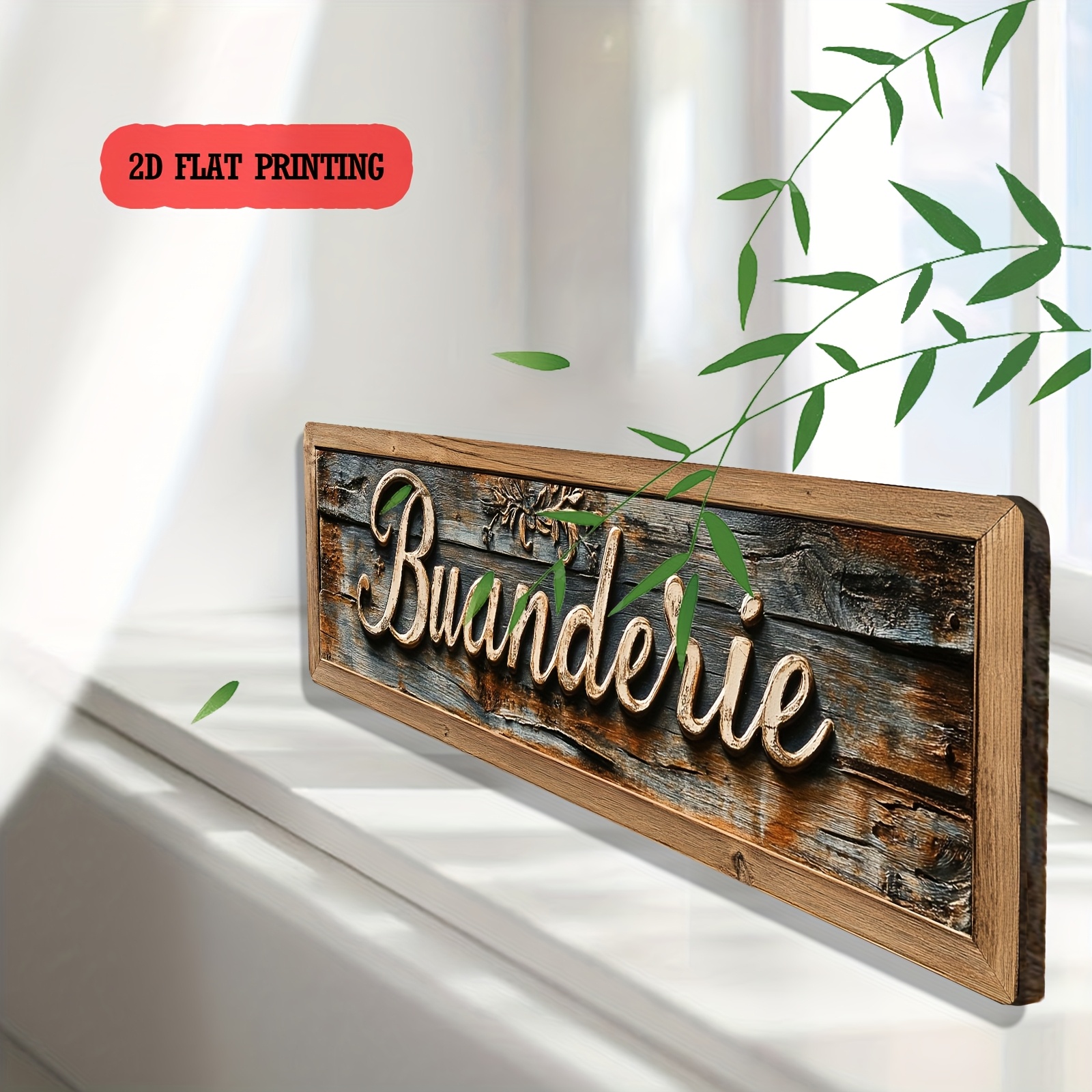 TEMU 2d Flat, 1pc Sign Suitable For Home Wall Plaque, Farmhouse Rustic Wooden Decor With French Quote, Artificial Wall-mountable Suitable For Porch,