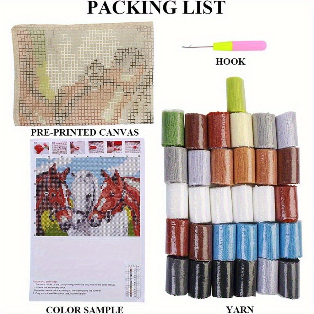 Easter Bunny Latch Hook Rug Kit for DIY Needlework