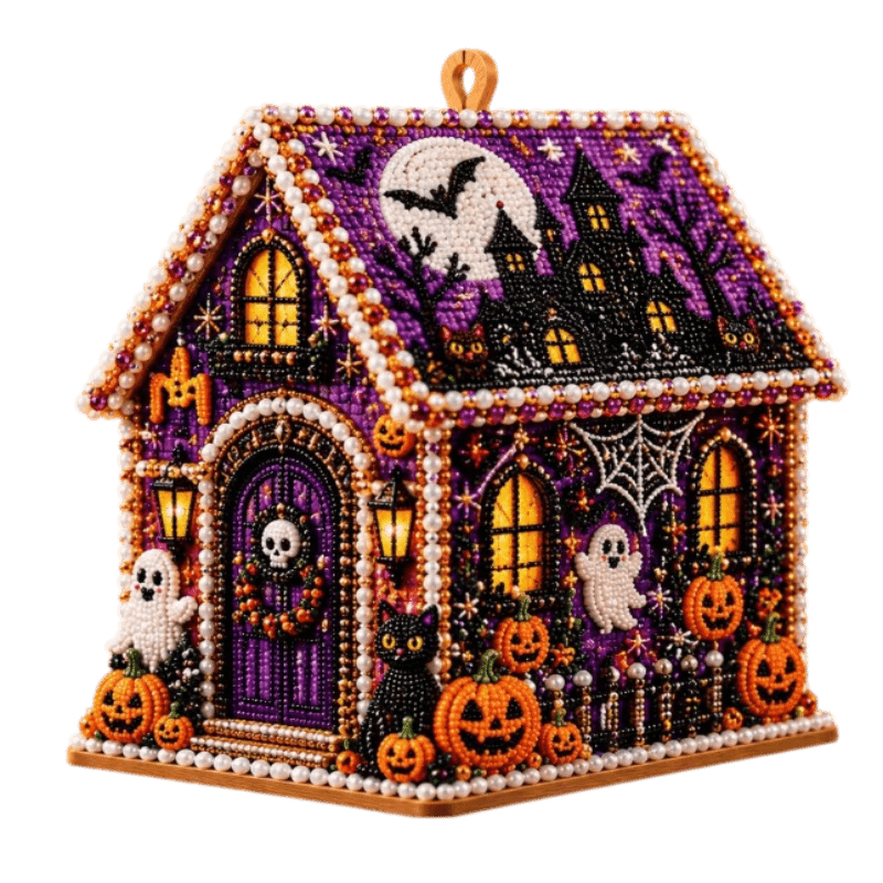 TEMU 3d Haunted House Pendant, Halloween And Christmas Hanging Decorations, Diy House Pendant, Wall And Christmas Tree Ornaments, Holiday Party