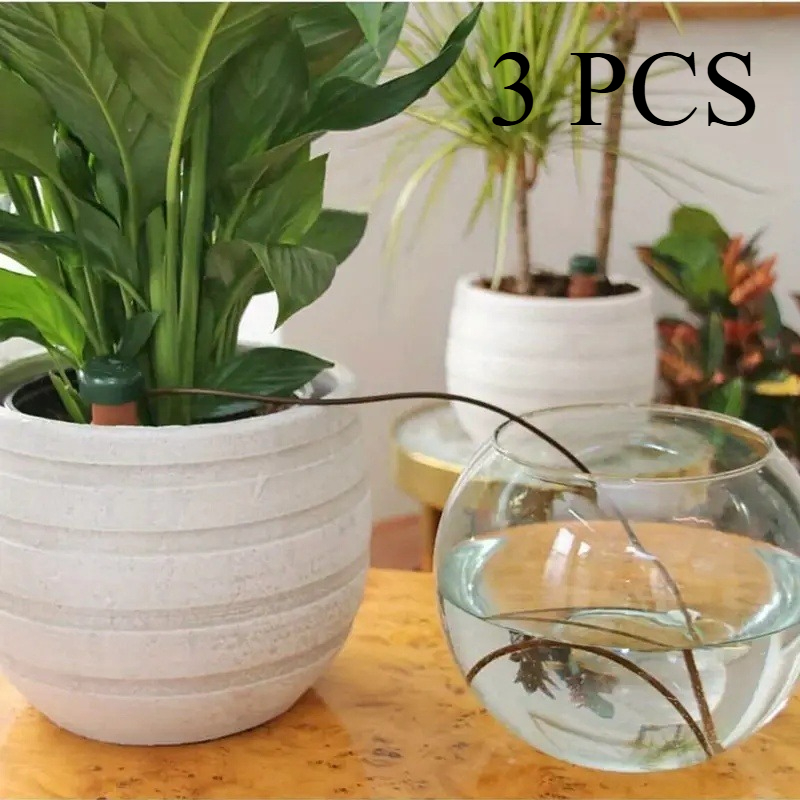 TEMU 3pcs Automatic Plant Watering Set, No Power Required, Siphon Working , Suitable For Indoor And Outdoor Plants, Plug-in Irrigation Device, Ideal