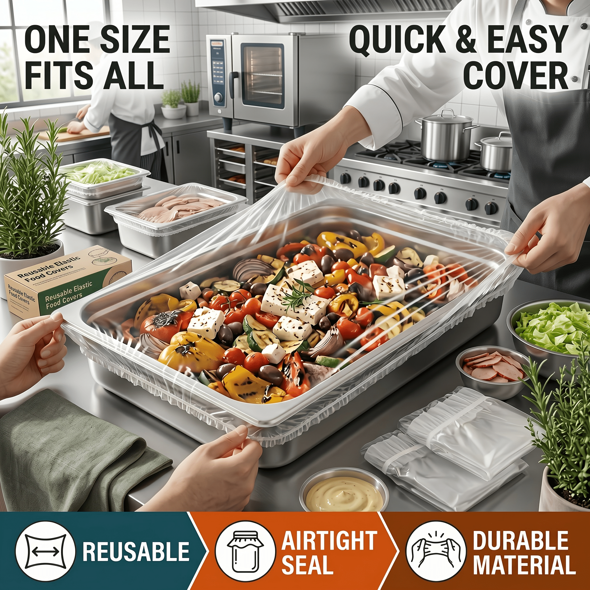 TEMU Grand lot de 100 couvercles alimentaires, 80 cm/31,5 pouces. Convient pour conserver les restes et les repas quotidiens, à la sûr et pratique.