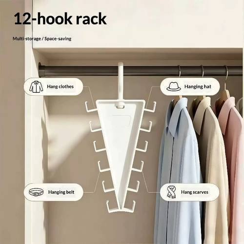 item picture 4pcs 9pcs v shaped double sided multi hook storage hangers closet belt hooks space saving multifunctional rack
