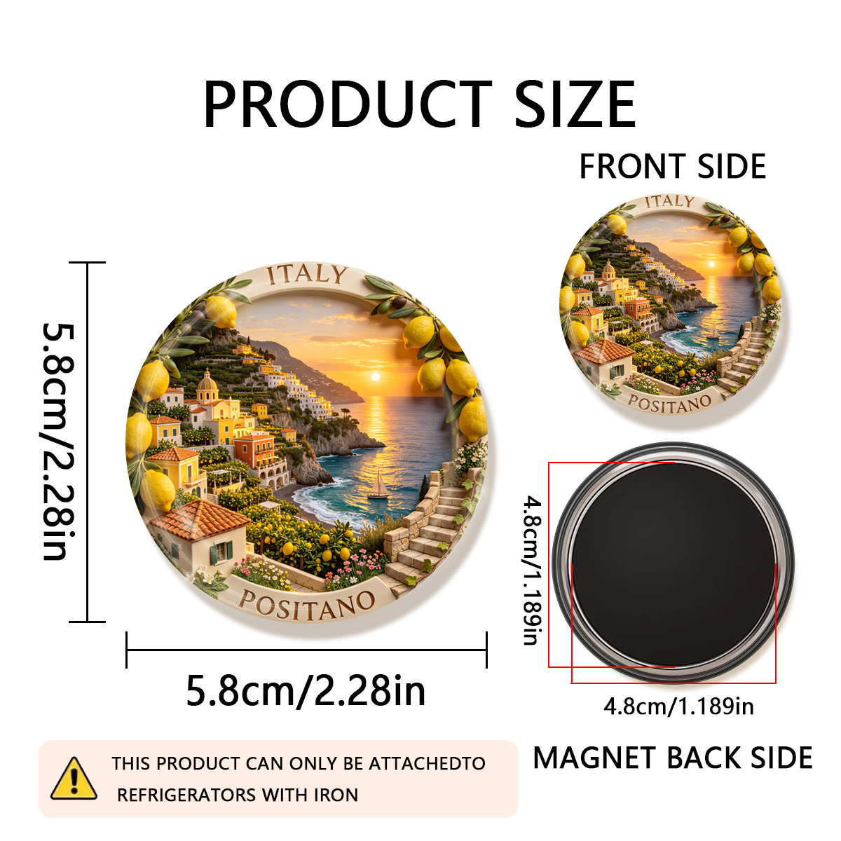 TEMU 1 pz Magnete da frigo 2D piatto ITALIA , durevole, per attaccare foto, cartoline, ecc. al frigo, come decorazione per , 2D piatto