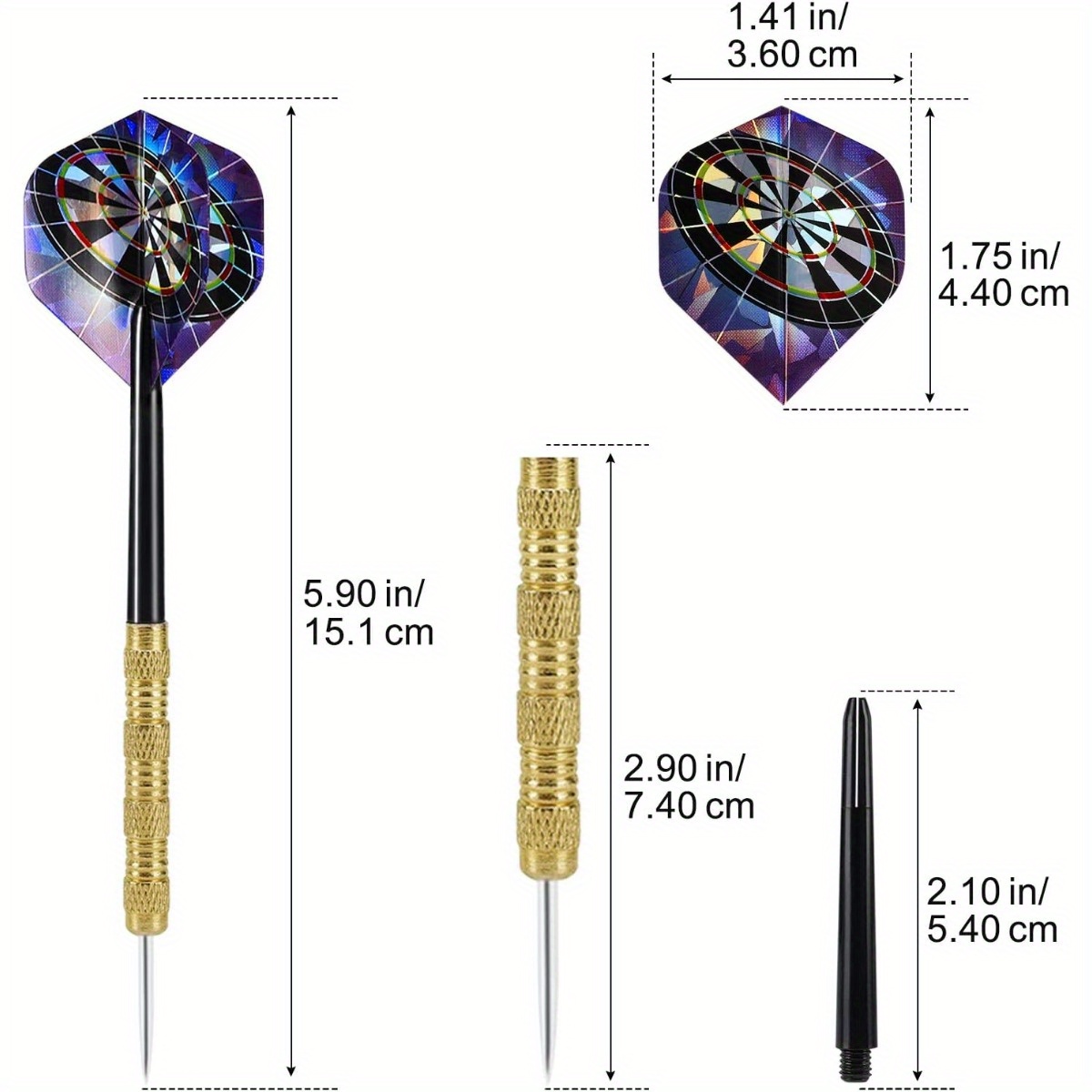 18/24pcs Metal Tip Darts Set for Beginners and Leisure Activities