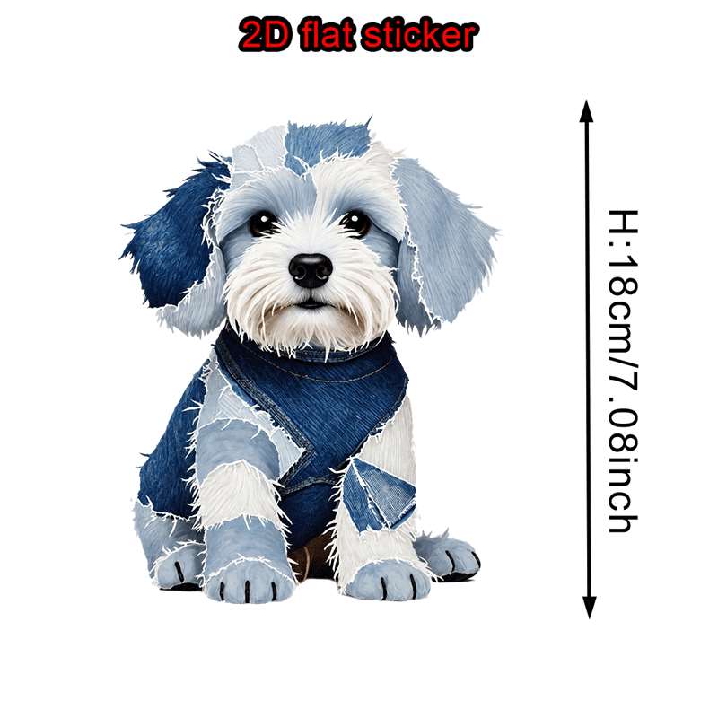 TEMU 3pcs Denim Patch Cute Puppy Pattern Hot Stamping Sticker, Suitable For T-shirts, Sweatshirts, Jeans, And Throw Pillows, Durable And Washable,