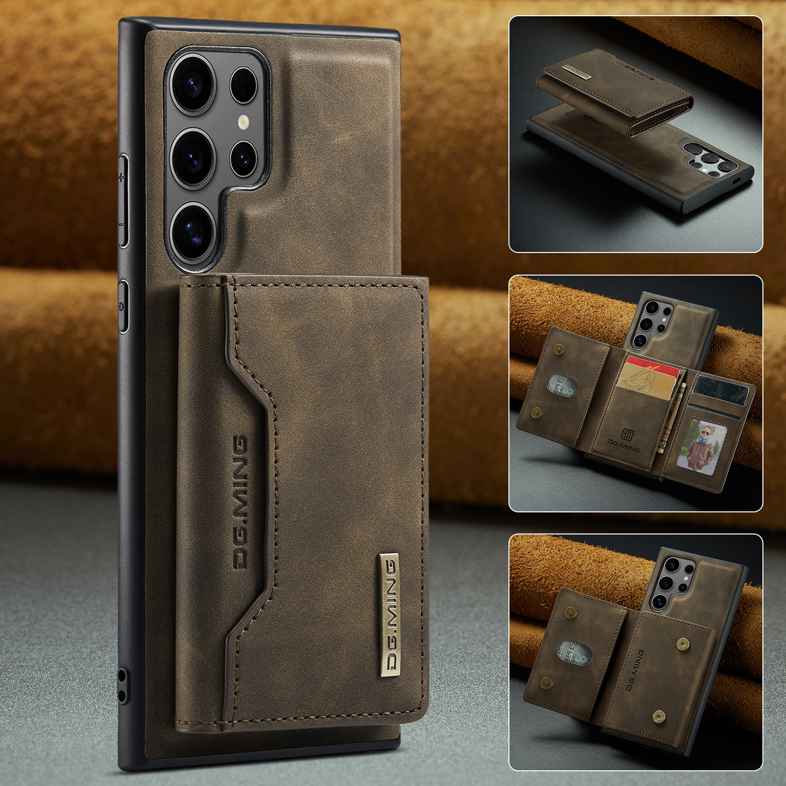 TEMU Phone Case: Magnetic Wallet Case For Galaxy S20/s21/s22/s23/s24/s25/note20 Plus/ultra/ With Card Holder, Detachable Wireless Charging Faux