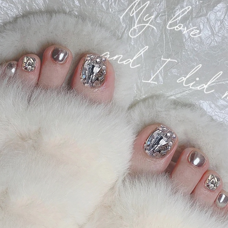 j 257 wearable silvery glossy full toenails - Temu Canada