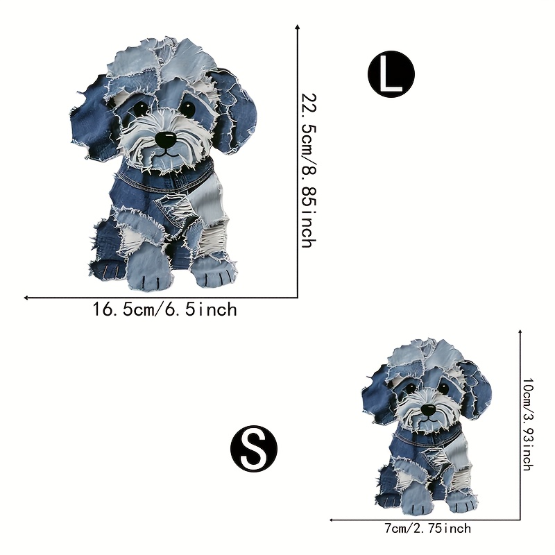 TEMU 2pcs Cute Heat Transfer Vinyl Stickers - With Eyes & Fluffy Ears, For Clothes, Bags, Pillows, Pet Apparel - Crafts & Gifts For Dog Lovers, Craft