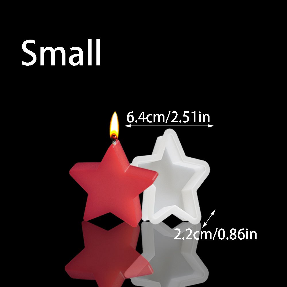 TEMU Stampo in Silicone per Candele Profumate a Stella a Punte, Multi Misura, Fai da Te, Resina e Gesso, Accessori per Creazioni , Decorazione per