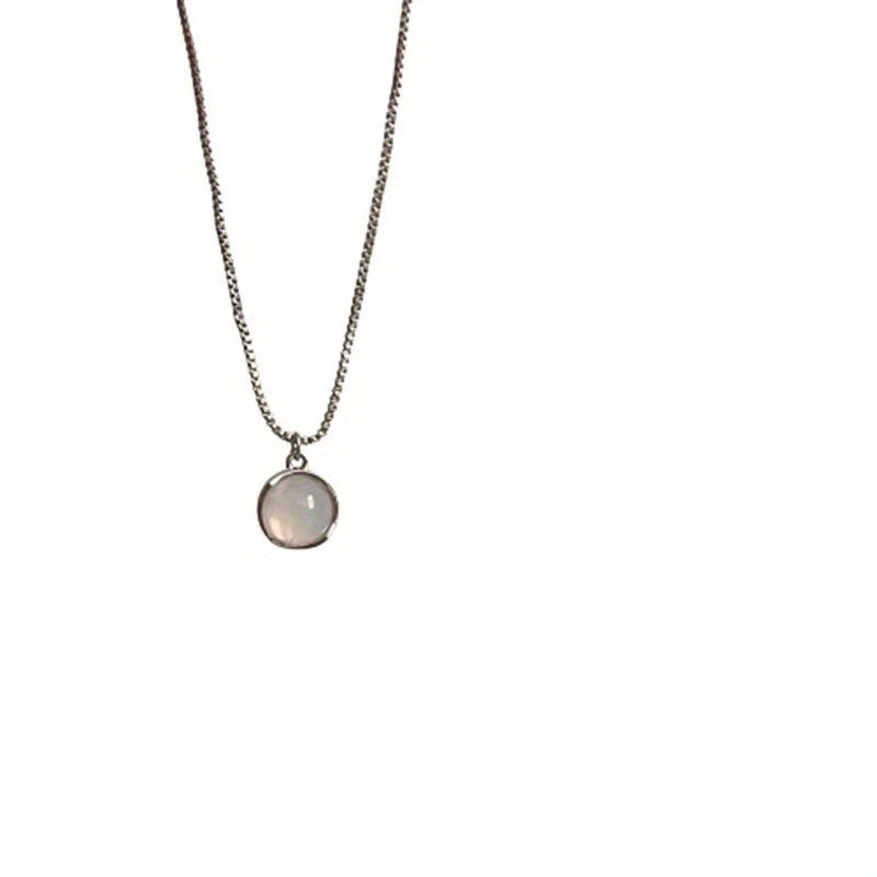 Conjunto de 5 piezas de luna blanca, diseño de piedras preciosas azules, collar con colgante, luna de piedra, lujo sencillo y de alta gama, collar versátil, colgante de luna de piedra, joyería de lujo