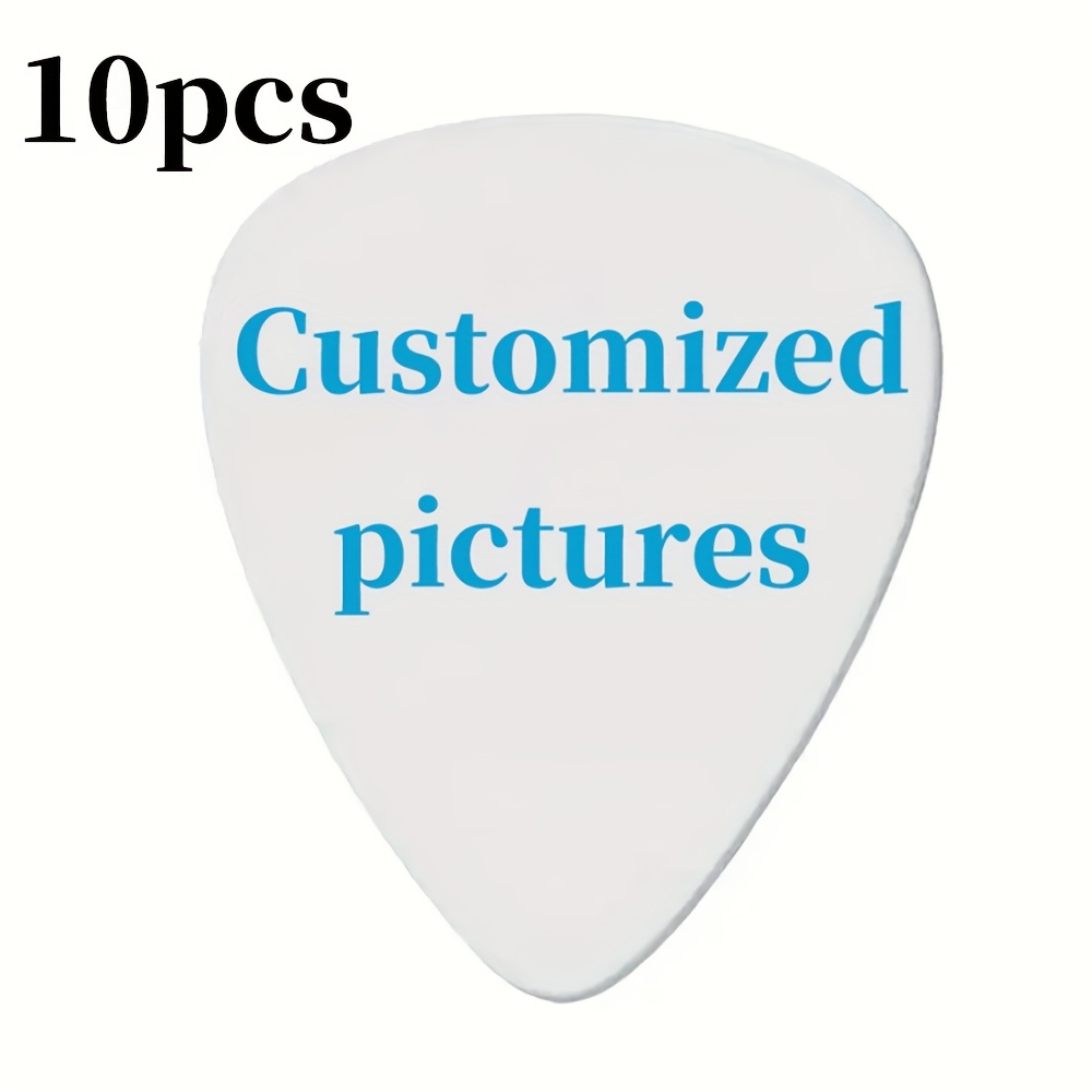 TEMU Custom Guitar Picks - Personalized Double-sided Printing | 1/5/10 Pack | Durable Abs Material | Ideal Gift For Musicians