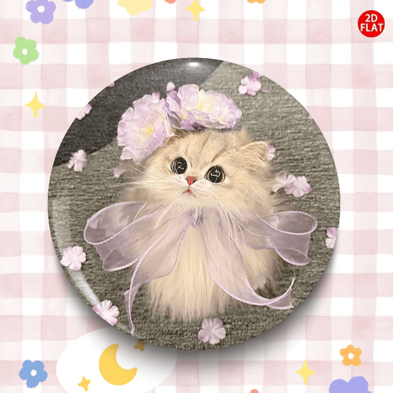 TEMU This Adorable 2d Flat Cat Brooch/pin/badge Is Fashion Accessory That Pairs Perfectly With Jeans, Clothing, Backpacks, And Hats. A Great
