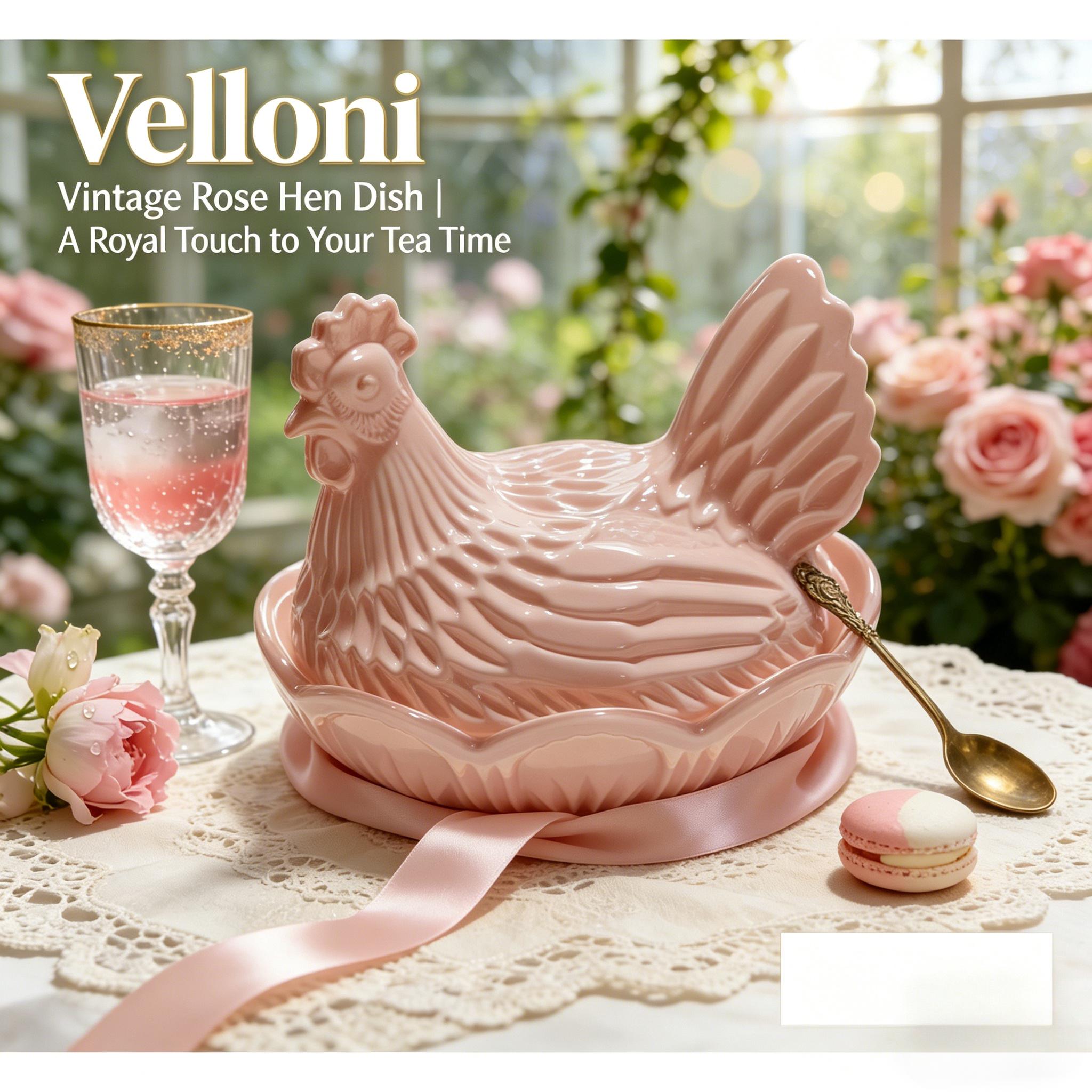 TEMU Vintage Style Pink Crystal Glass Hen Candy Jar, Multi-functional Chicken Shape Storage Bowl With Lid, Decorative Fruit Plate Snack Dish For