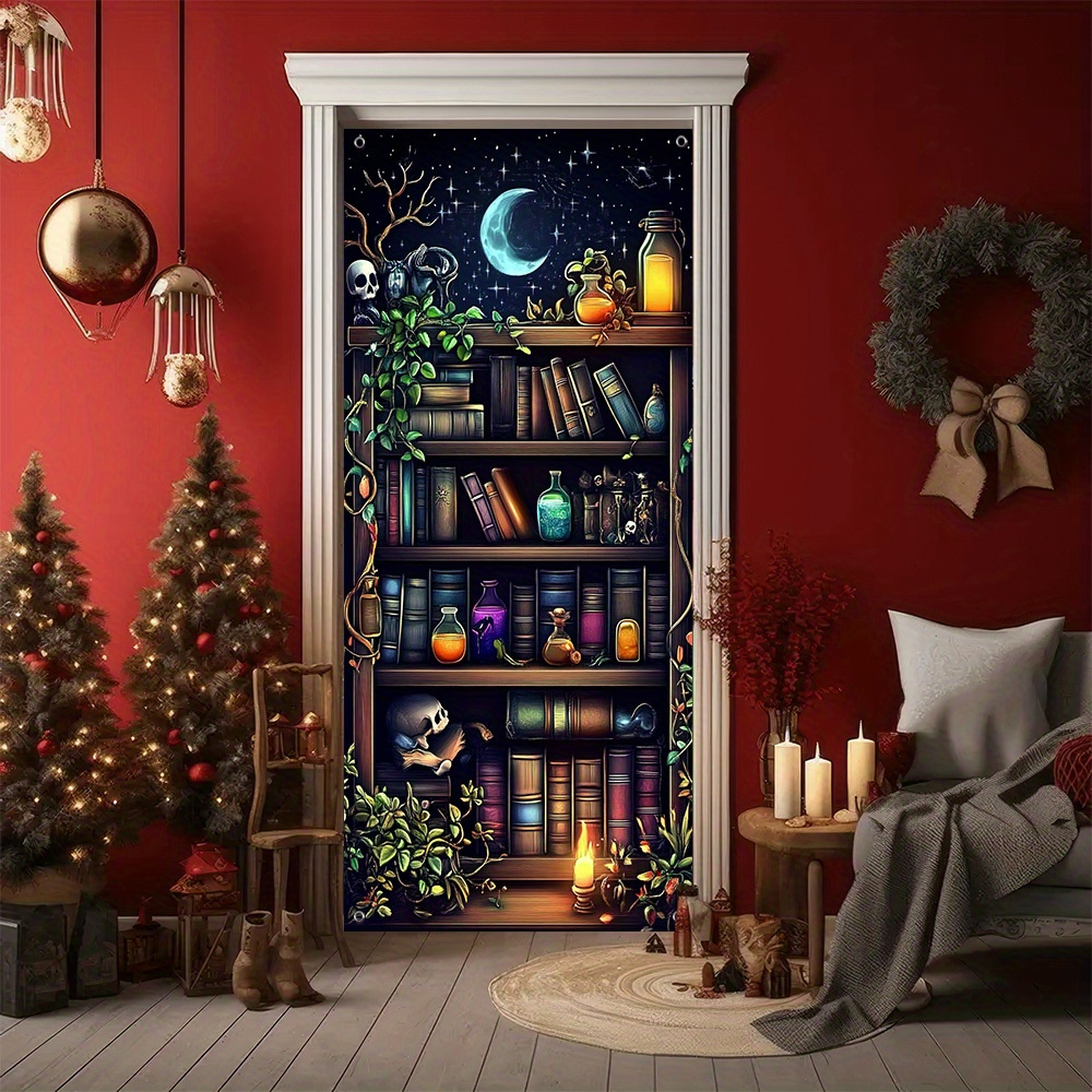 

Vintage Magic Bookcase Blackout Curtain - Privacy Door For Bedroom, Closet & Room Divider, Polyester, 35.4x70.9 Inches