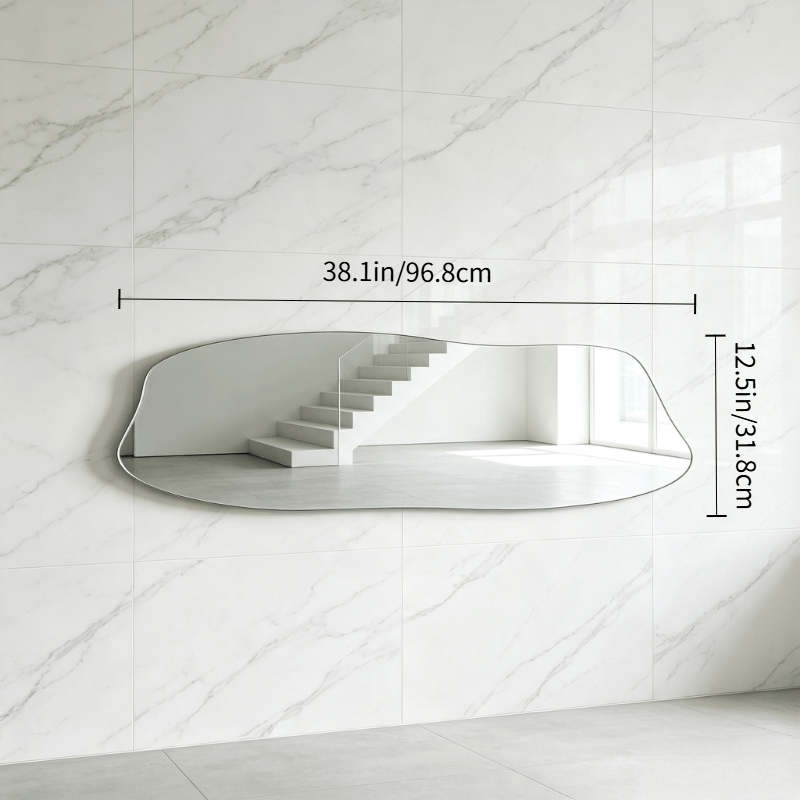Acrylic Horizontal Wavy Fluid Shape Decorative Mirror