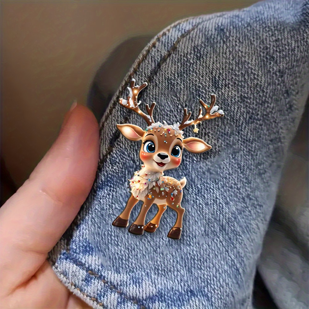 

1pc Acrylic Deer Brooch Pin – Cute Design With Snowy , Ideal For Men And Women, Suitable For Suits, Sweaters, Scarves, And Coats, Suit Accessory|vintage Style|sequin Embellishments