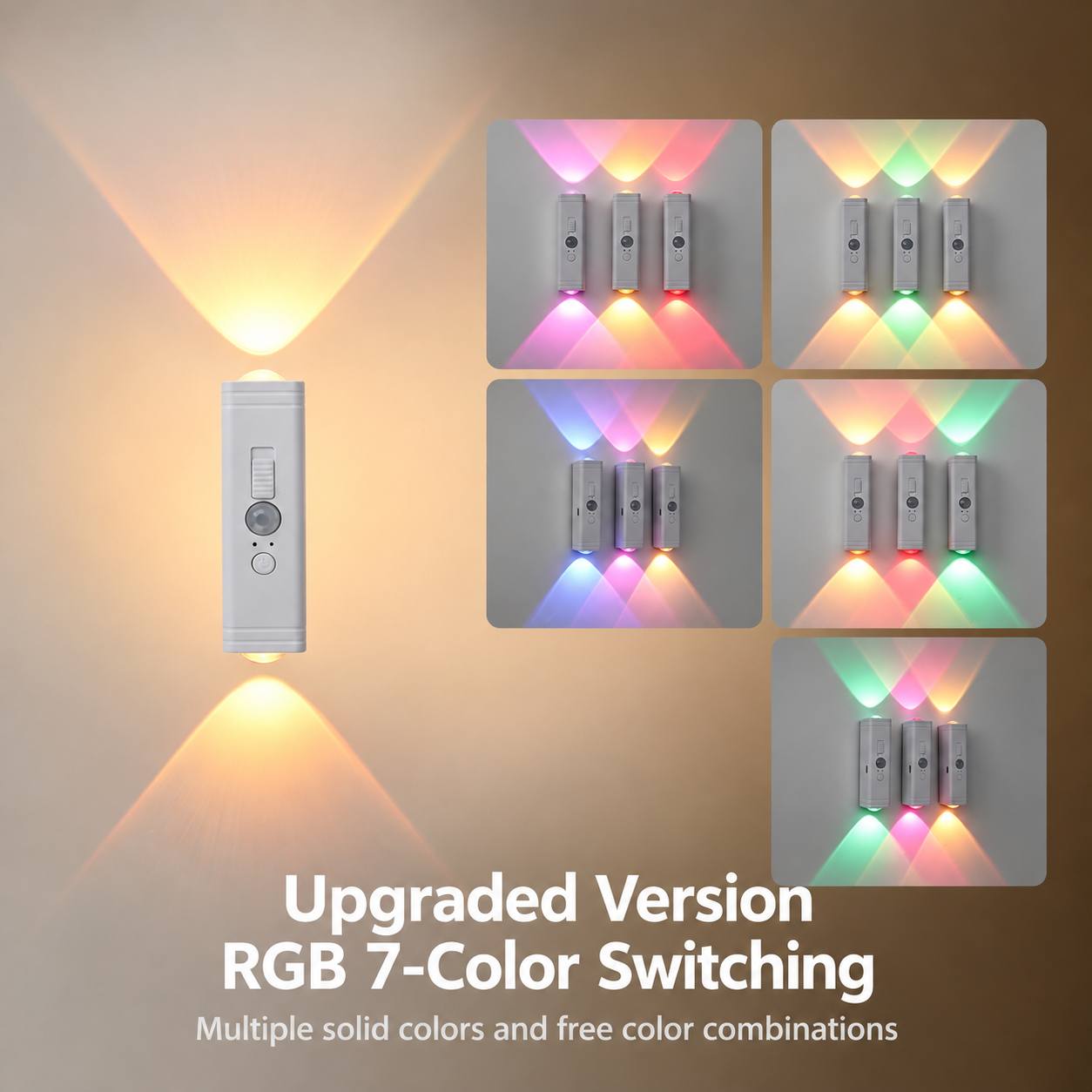 RGB Smart Motion Sensor Light with Dual-Head LED