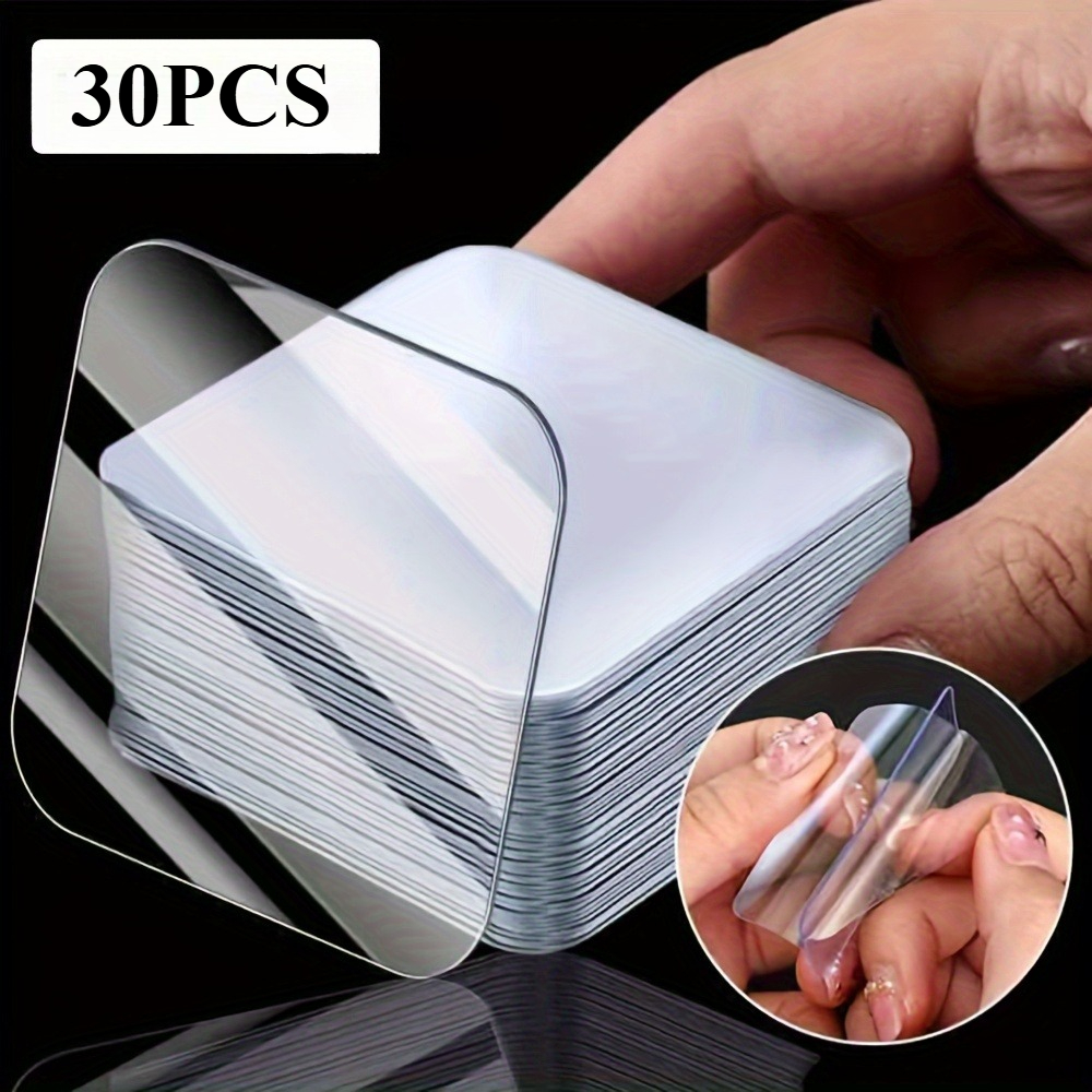 Image of 30/130pcs Super Strong Double-sided Tape, Transparent No Drilling Or Nails Needed, Suitable For Plastic, Glass, Metal, Stone, Drywall And More Surfaces