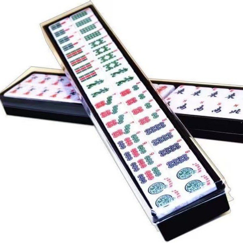 TEMU Heavy-duty Hard Shell Mahjong Tile Case Suitable For American , Thickened Plastic Protective Organizer With Portable Carrying Box For , Parties,