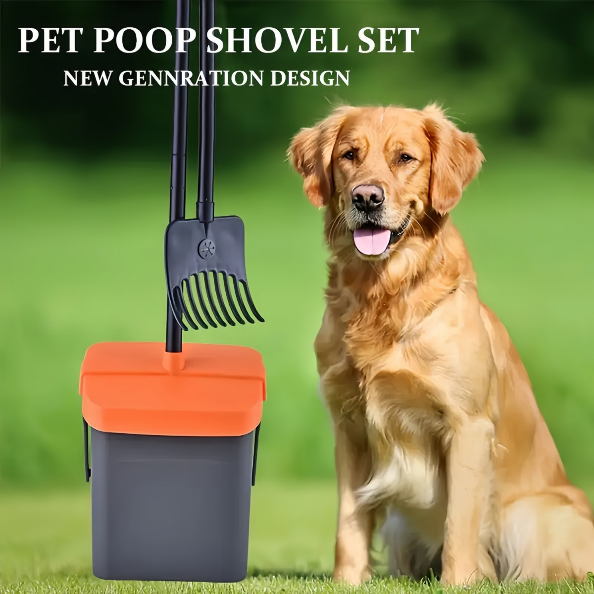 5spc   scoop set with rake and rotating trash can heavy duty poop scoop for small and medium dogs easy to clean grass dirt gravel outdoor yard pet supplies   aromatherapy trash bags and dispenser details 2