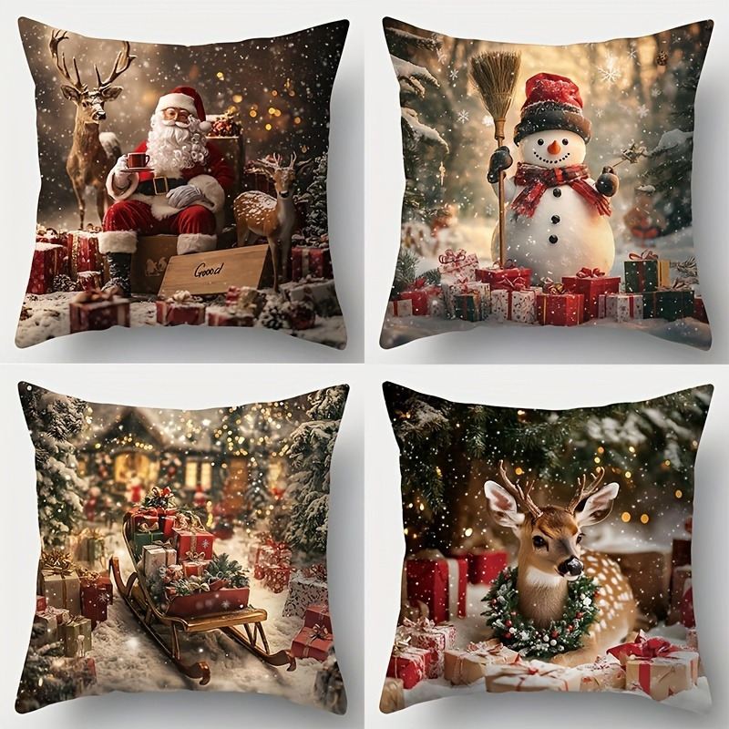 

Christmas Set Of 4 - , , , Decor For Santa, Snowman, , , 17.72" ( Inserts Not Included)