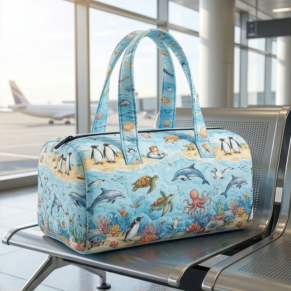 Tote Bag Quilted Travel Handbag Fitness Bag Beach Bag 3d Aquatic Theme Bohemian Camping Mixed Color Nature-inspired