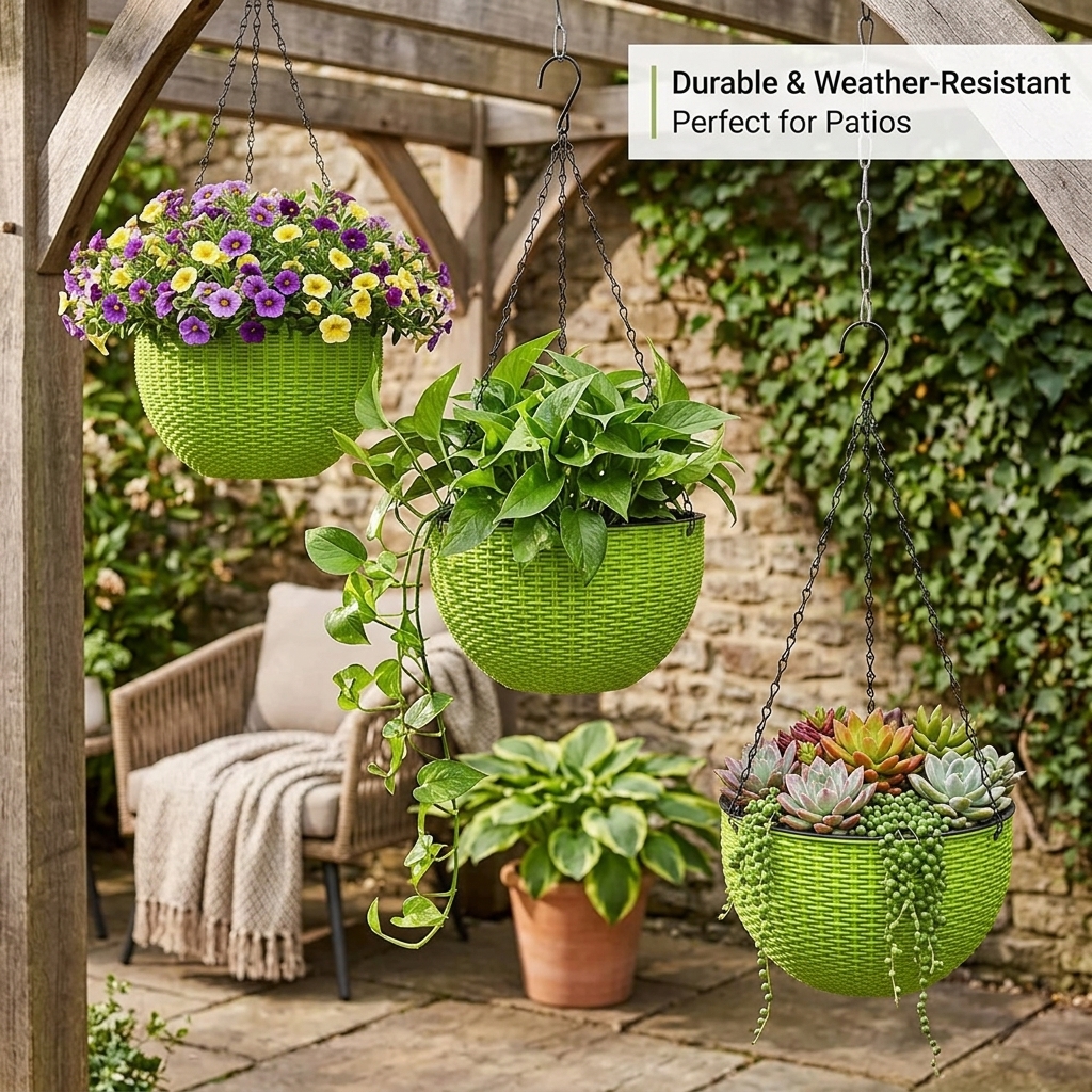 hanging baskets for plants outdoor sold on Temu United States